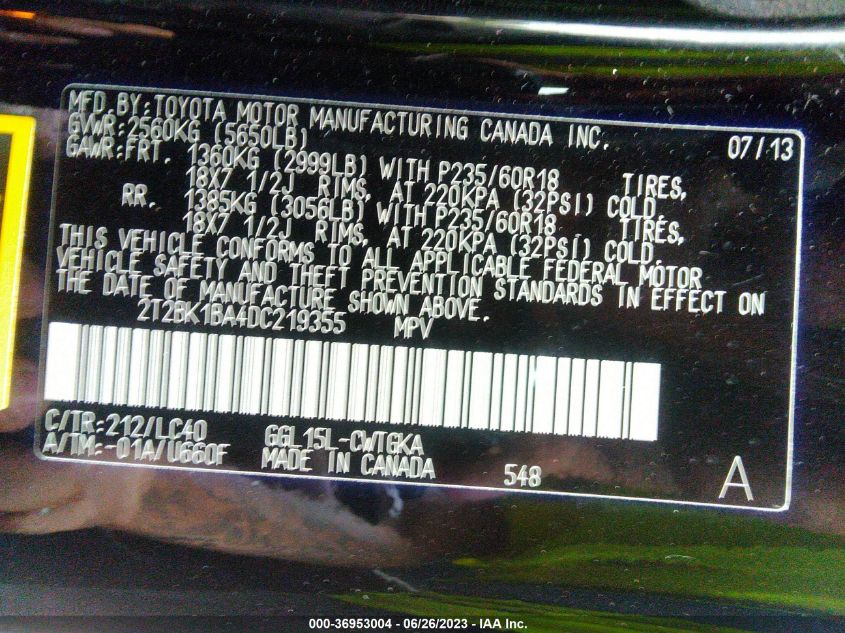 2013 LEXUS RX 350 F SPORT - 2T2BK1BA4DC219355