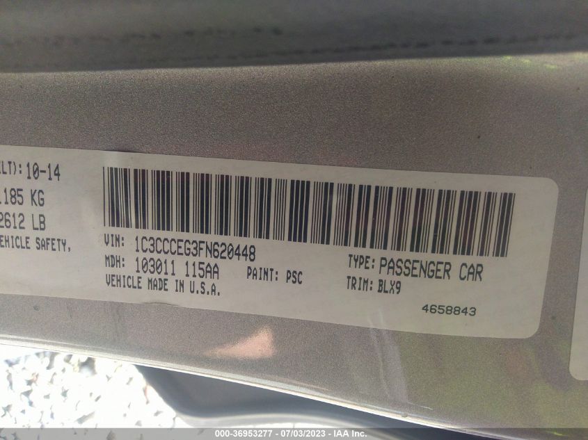2015 CHRYSLER 200 C - 1C3CCCEG3FN620448