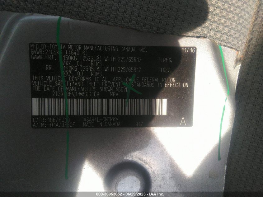 2017 TOYOTA RAV4 XLE - 2T3RFREV1HW566108