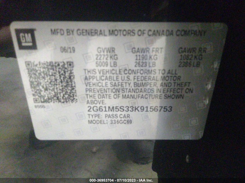 2019 CADILLAC XTS LUXURY - 2G61M5S33K9156753