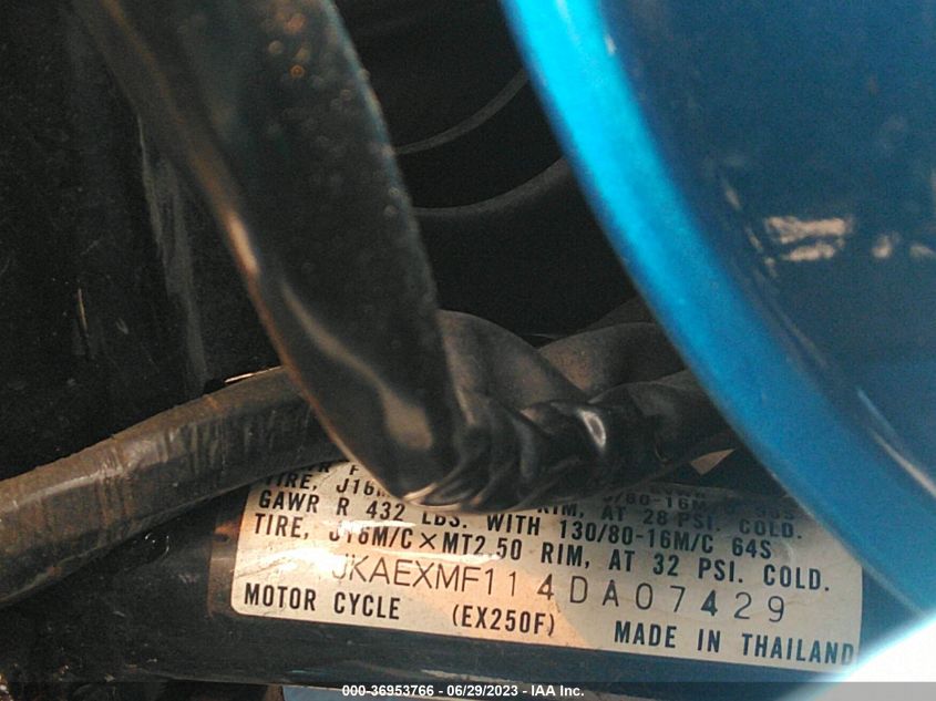 2004 KAWASAKI EX250 F JKAEXMF114DA07429