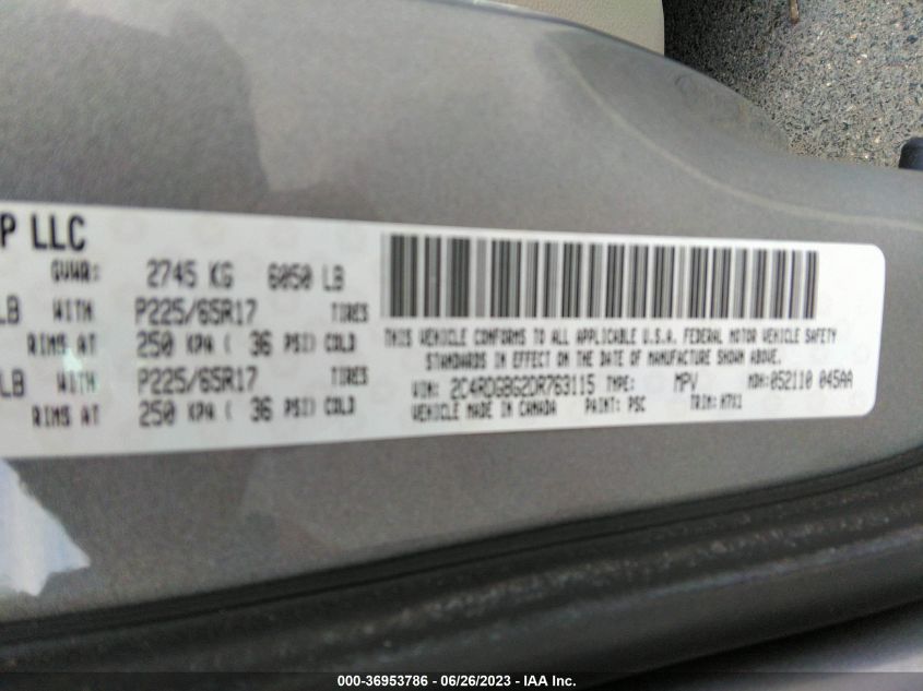2013 DODGE GRAND CARAVAN SE - 2C4RDGBG2DR763115
