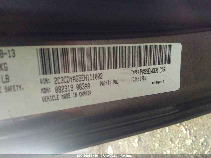 2014 DODGE CHALLENGER SXT - 2C3CDYAG5EH111002