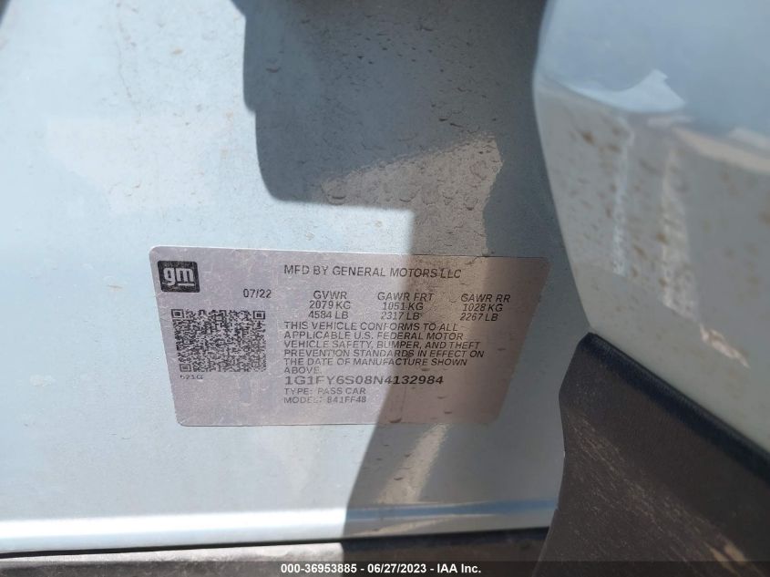 2022 CHEVROLET BOLT EUV LT 1G1FY6S08N4132984