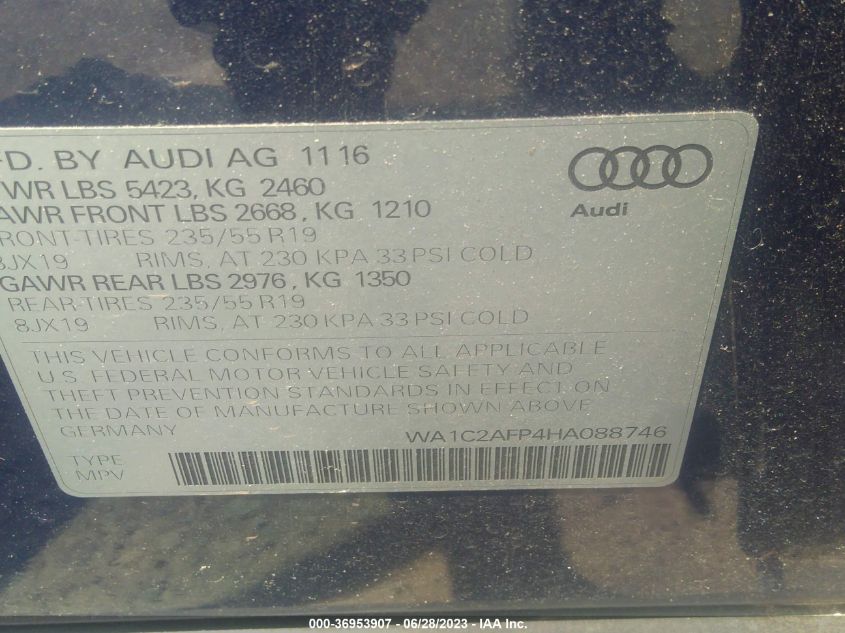 WA1C2AFP4HA088746 2017 AUDI Q5, photo no. 9