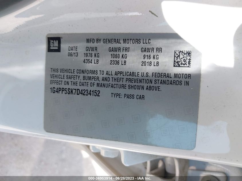 2013 BUICK VERANO - 1G4PP5SK7D4234152