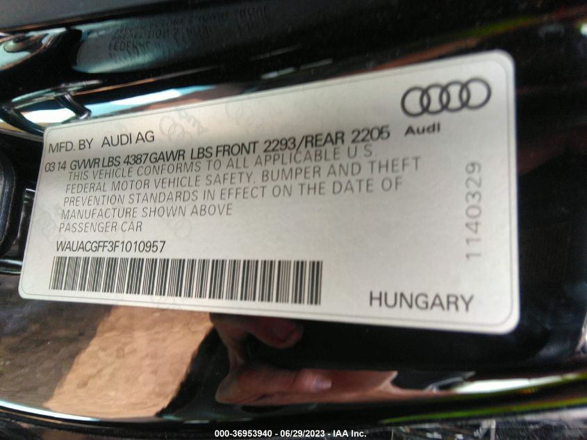 2015 AUDI A3 1.8T PREMIUM - WAUACGFF3F1010957