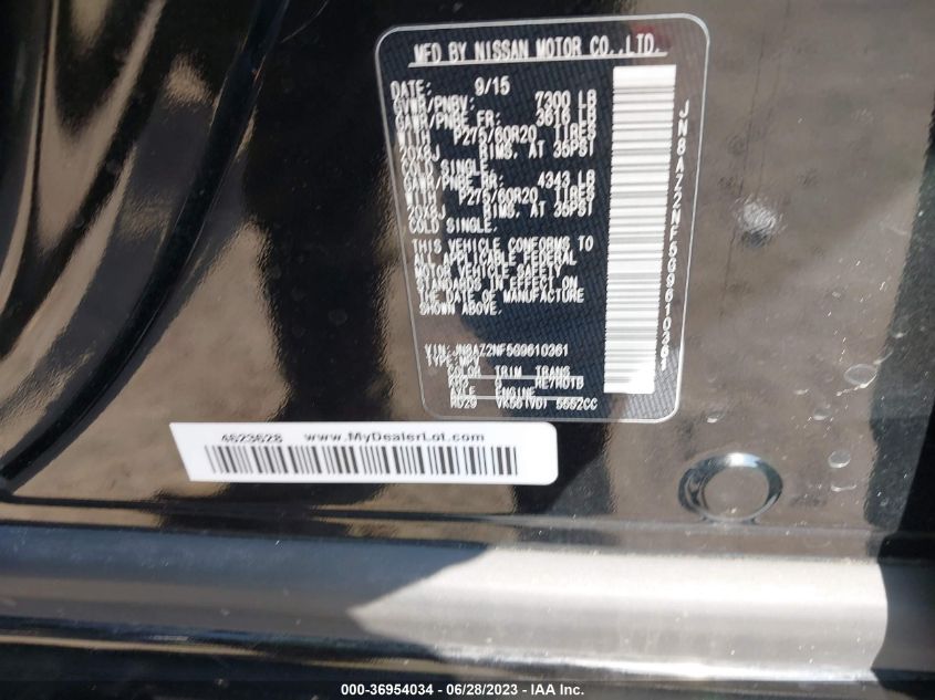 2016 INFINITI QX80 - JN8AZ2NF5G9610361
