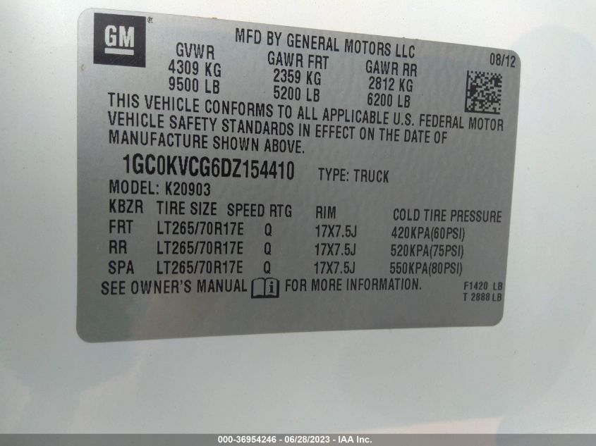 2013 CHEVROLET SILVERADO 2500HD WORK TRUCK - 1GC0KVCG6DZ154410