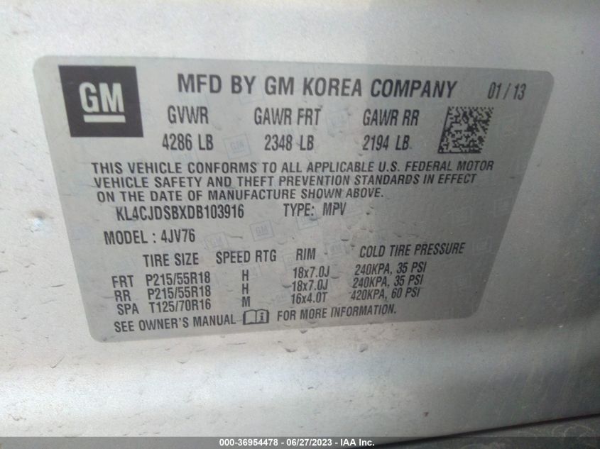 2013 BUICK ENCORE PREMIUM - KL4CJDSBXDD103916