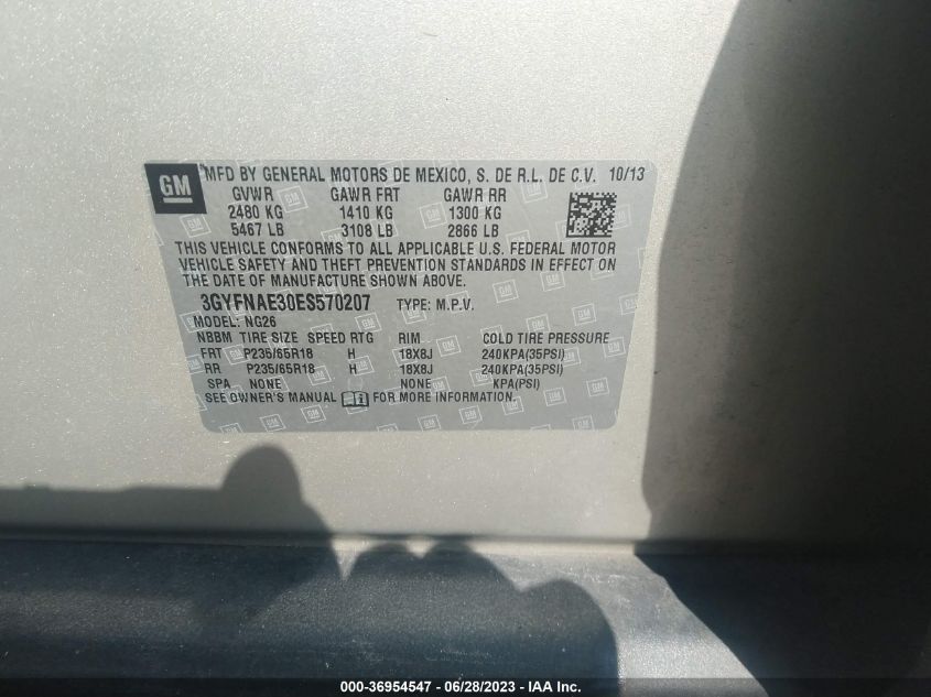 2014 CADILLAC SRX BASE - 3GYFNAE30ES570207