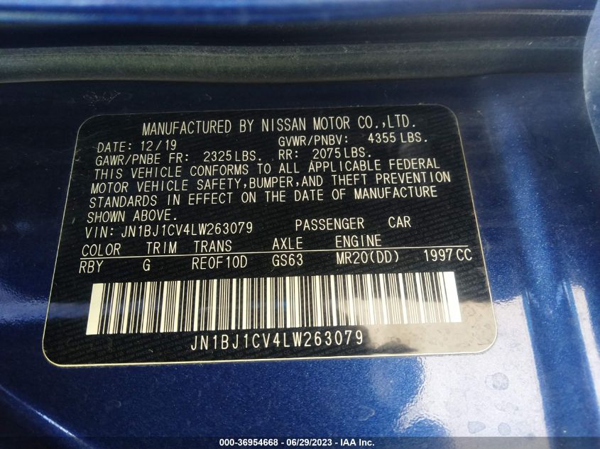 2020 NISSAN ROGUE SPORT S - JN1BJ1CV4LW263079