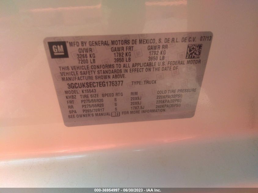 2014 CHEVROLET SILVERADO 1500 LTZ - 3GCUKSEC7EG176377