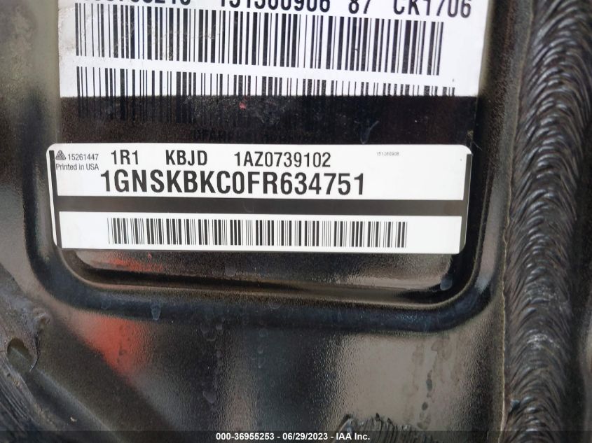 2015 CHEVROLET TAHOE LT - 1GNSKBKC0FR634751