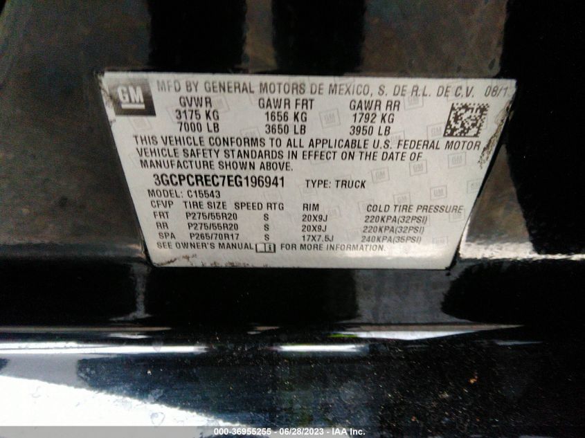 2014 CHEVROLET SILVERADO 1500 LT - 3GCPCREC7EG196941