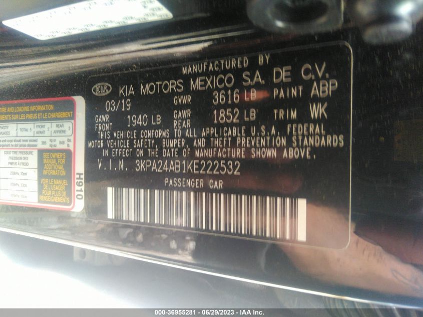 2019 KIA RIO LX - 3KPA24AB1KE222532