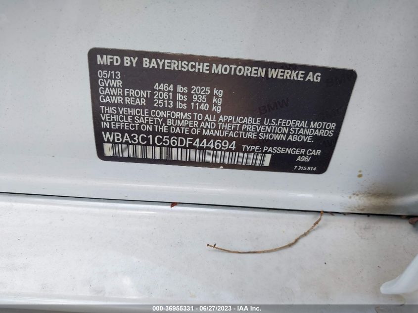 2013 BMW 3 SERIES 328I - WBA3C1C56DF444694