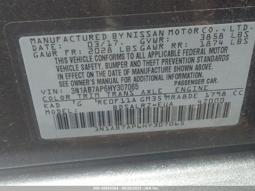 2017 NISSAN SENTRA SR - 3N1AB7AP6HY307065