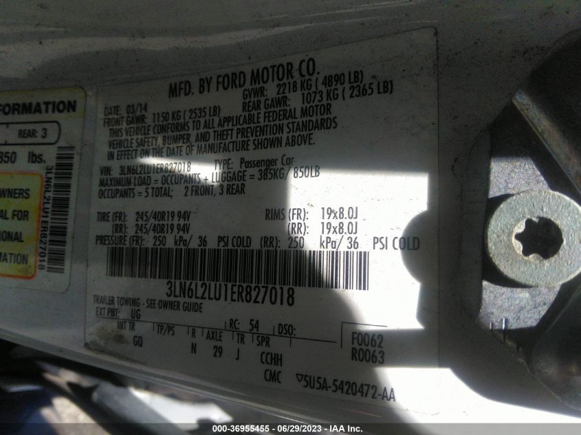 2014 LINCOLN MKZ HYBRID - 3LN6L2LU1ER827018