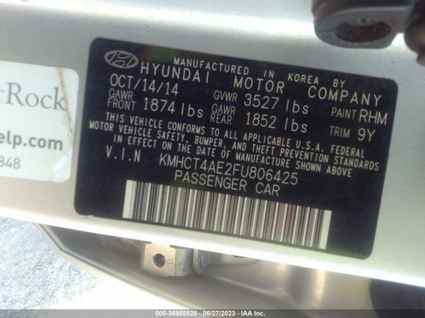 2015 HYUNDAI ACCENT GLS - KMHCT4AE2FU806425
