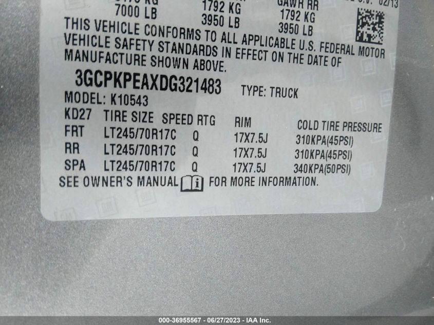 2013 CHEVROLET SILVERADO 1500 WORK TRUCK - 3GCPKPEAXDG321483
