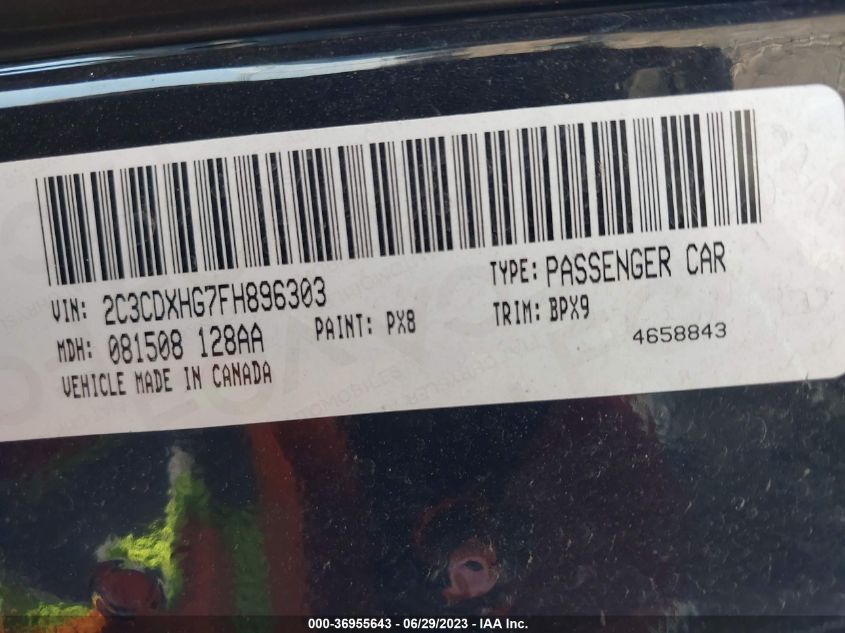 2015 DODGE CHARGER SXT - 2C3CDXHG7FH896303