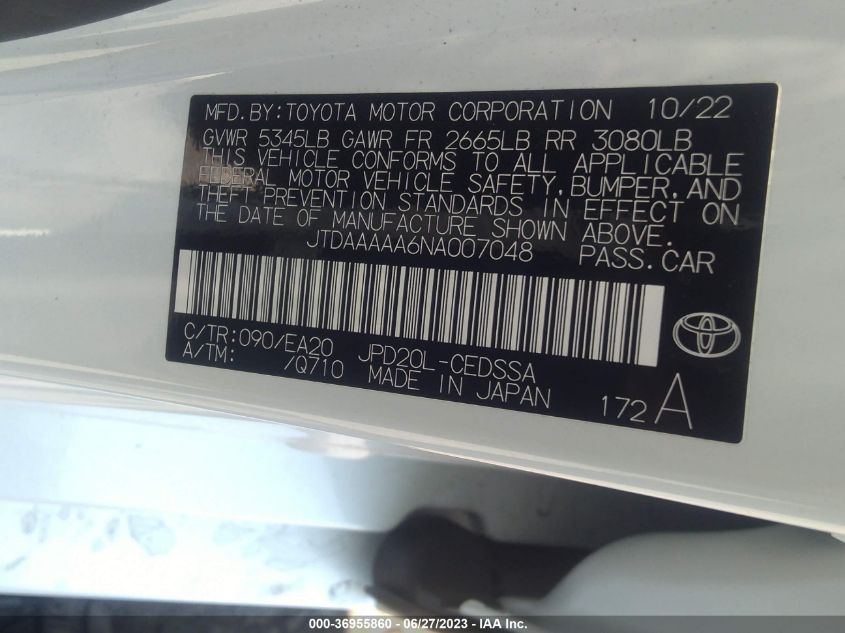 JTDAAAAA6NA007048 Toyota Mirai XLE/LIMITED 9