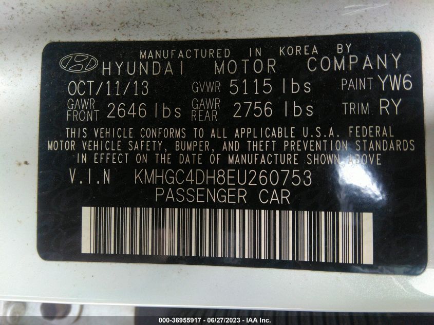 2014 HYUNDAI GENESIS 5.0L R-SPEC - KMHGC4DH8EU260753