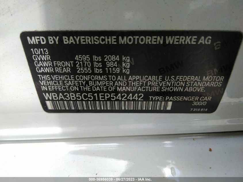 2014 BMW 3 SERIES 328I XDRIVE - WBA3B5C51EP542442