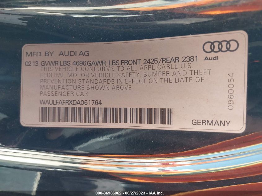 2013 AUDI A5 PREMIUM PLUS - WAULFAFRXDA061764