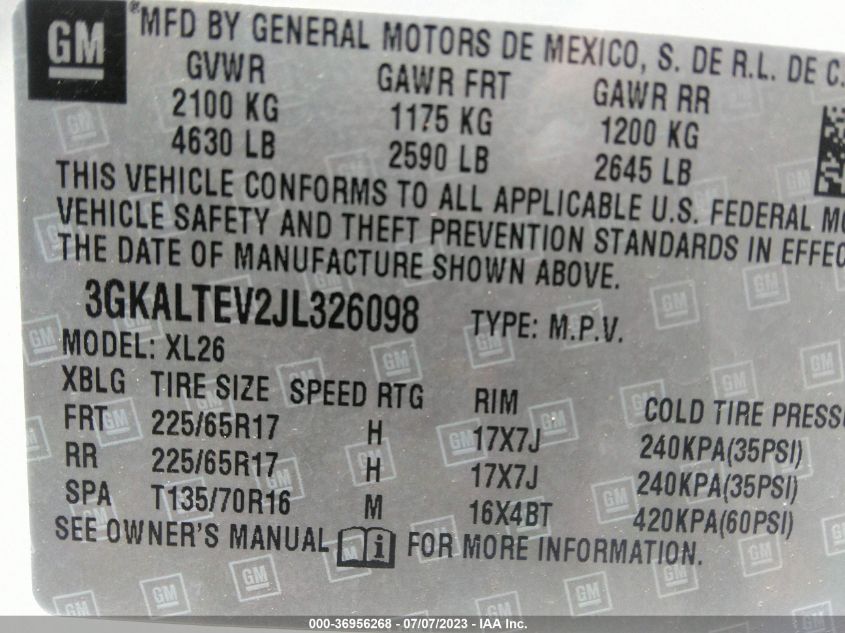 2018 GMC TERRAIN SLE - 3GKALTEV2JL326098