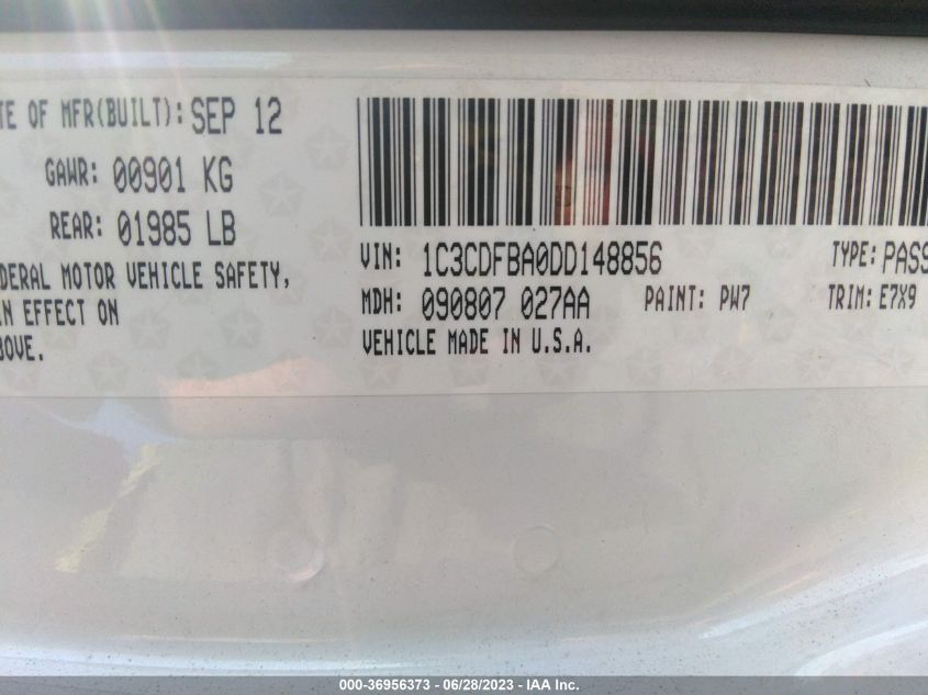 2013 DODGE DART SXT - 1C3CDFBA0DD148856