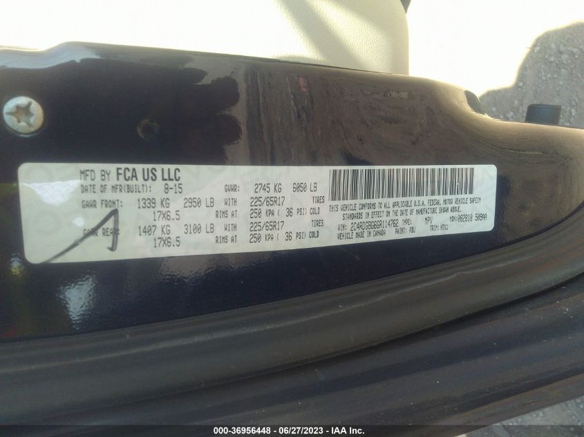 2016 DODGE GRAND CARAVAN SE - 2C4RDGBG6GR114762