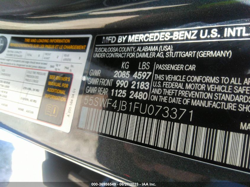2015 MERCEDES-BENZ C-CLASS C 300 - 55SWF4JB1FU073371