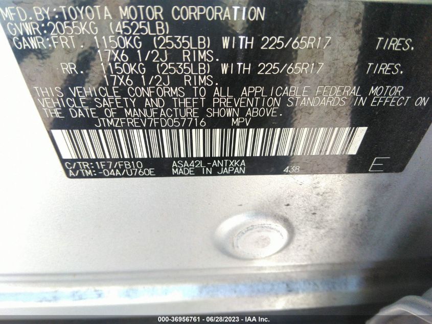 2015 TOYOTA RAV4 LE - JTMZFREV7FD057716