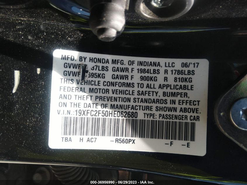 2017 HONDA CIVIC SEDAN LX - 19XFC2F50HE062680