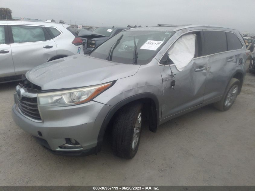 2015 TOYOTA HIGHLANDER HYBRID LIMITED - 5TDDCRFH9FS008839