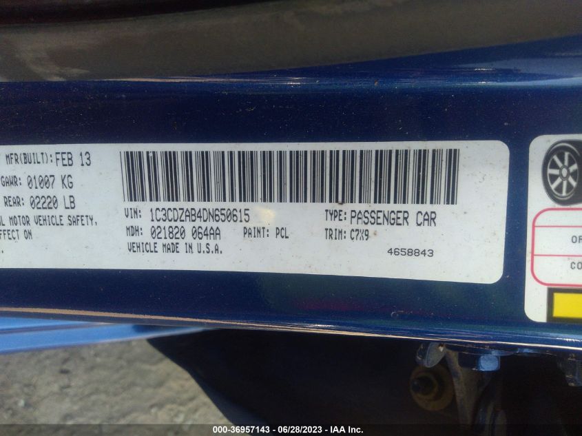 2013 DODGE AVENGER SE - 1C3CDZAB4DN650615