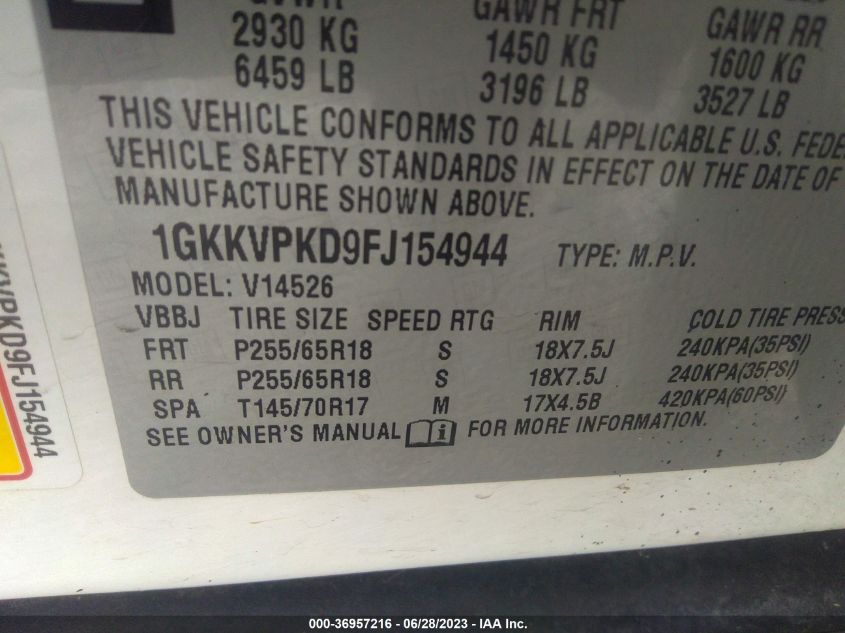 2015 GMC ACADIA SLE - 1GKKVPKD9FJ154944