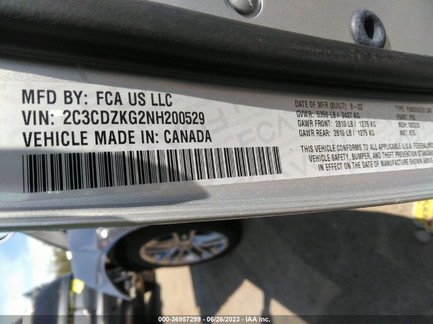 2022 DODGE CHALLENGER GT - 2C3CDZKG2NH200529