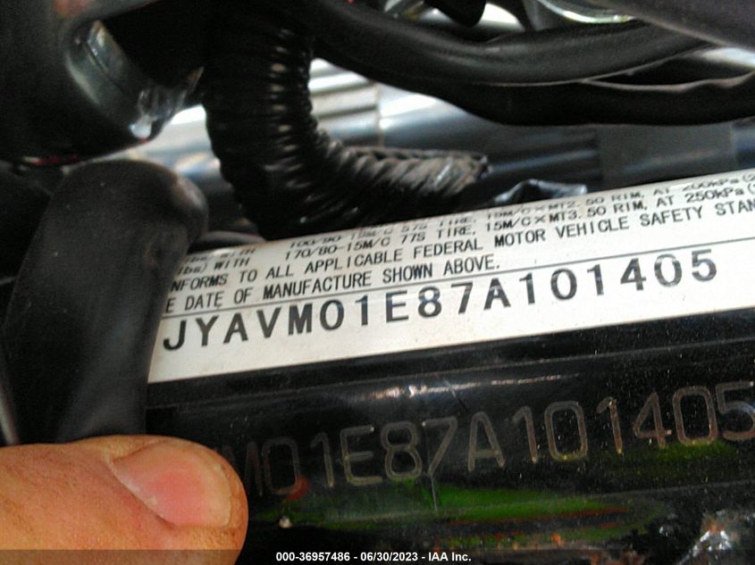 2007 YAMAHA XVS650 JYAVM01E87A101405