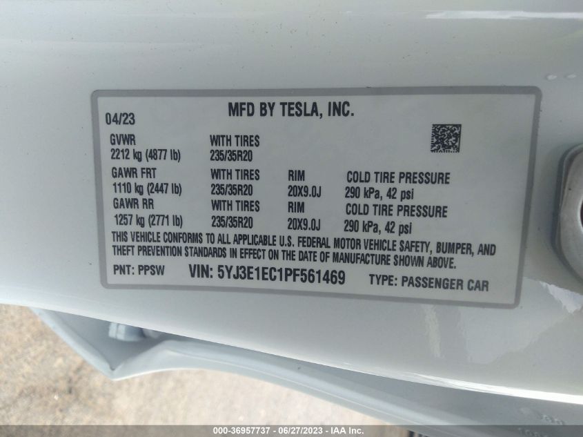 2023 TESLA MODEL 3 PERFORMANCE - 5YJ3E1EC1PF561469