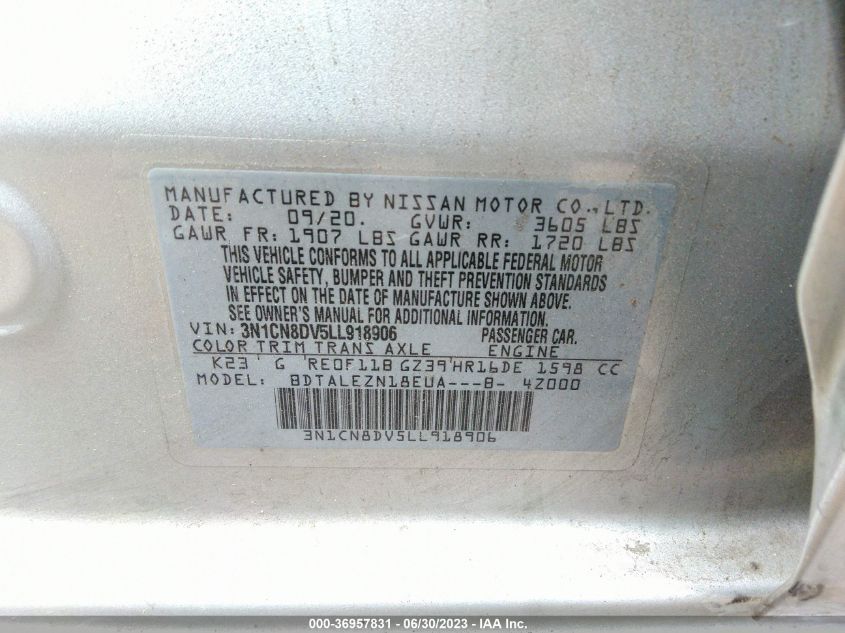 2020 NISSAN VERSA S - 3N1CN8DV5LL918906