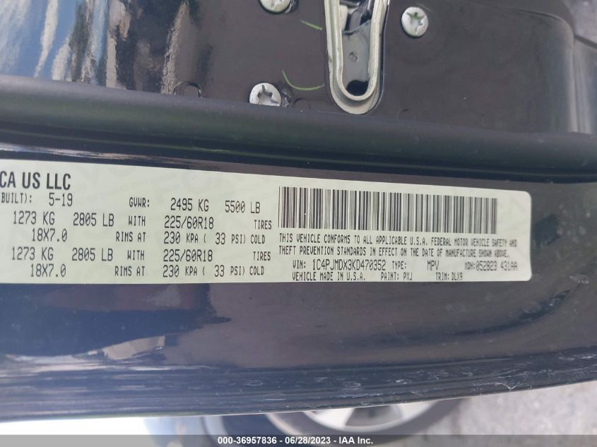 2019 JEEP CHEROKEE LIMITED - 1C4PJMDX3KD470352
