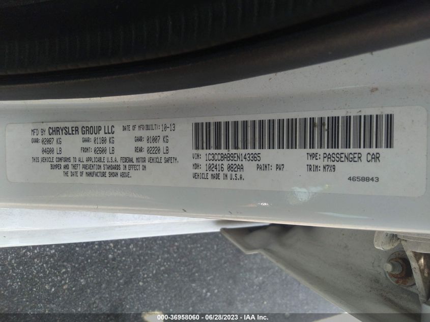 2014 CHRYSLER 200 LX - 1C3CCBAB9EN143365