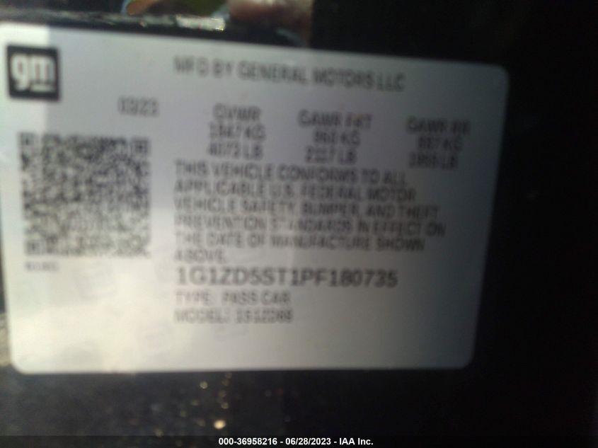 2023 CHEVROLET MALIBU LT - 1G1ZD5ST1PF180735