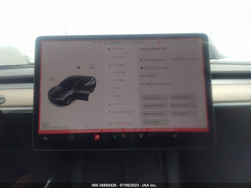 2023 TESLA MODEL Y LONG RANGE - 7SAYGDEE6PA036345