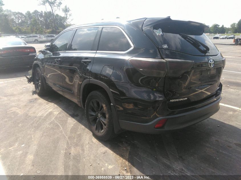 2016 TOYOTA HIGHLANDER XLE - 5TDJKRFH6GS316364