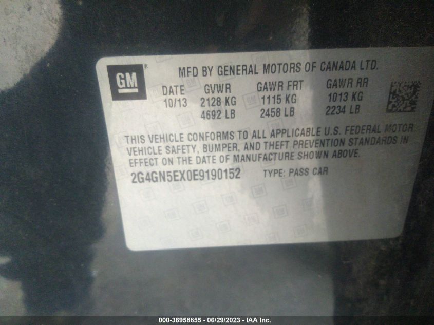 2014 BUICK REGAL PREMIUM I - 2G4GN5EX0E9190152