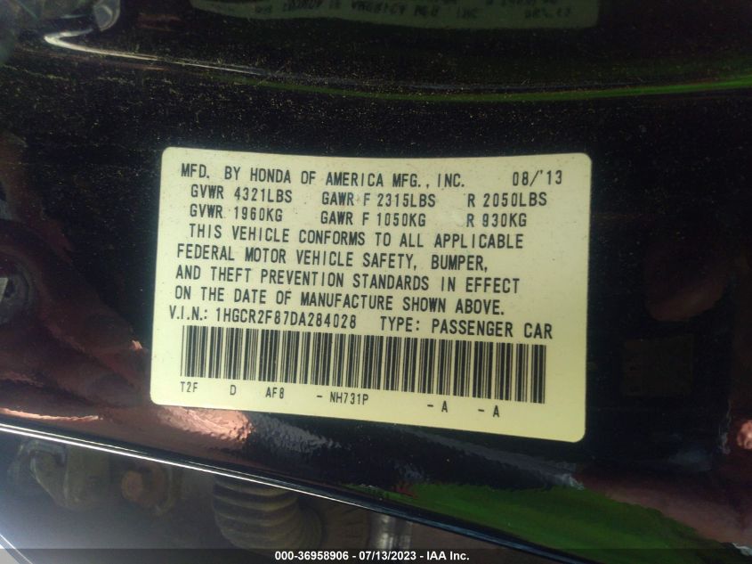 2013 HONDA ACCORD SDN EX-L - 1HGCR2F87DA284028